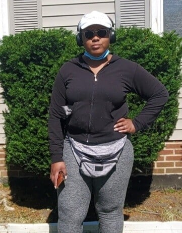 LaCara Johnson an employee at Kevin J Services working in the field.