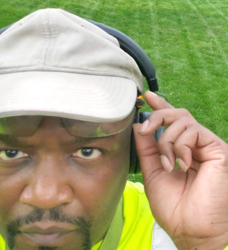 Kevin Johnson an employee at Kevin J Services working in the field